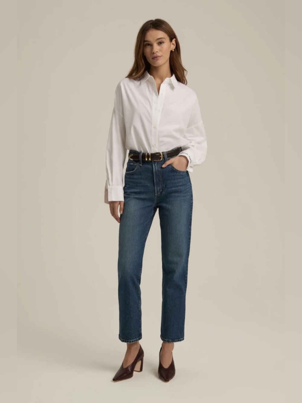 Favorite Daughter Women’s The Valentina High Rise Straight Jeans in Cambridge 30